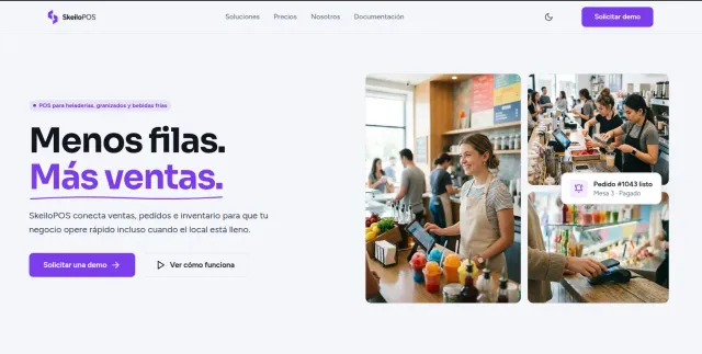 Captura de la interfaz de skeiloPos, plataforma de gestión comercial